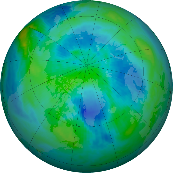 Arctic ozone map for 18 September 2000